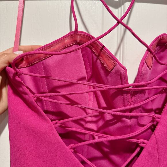 BARIANO Australia Sweetheart Barbie Fuchsia Pink Mermaid Corset Maxi Gown | S - Picture 10 of 13